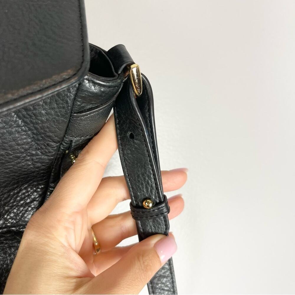Mary Lai Leather Shoulder Crossbody Bag Front Flap Black - Picture 5 of 11
